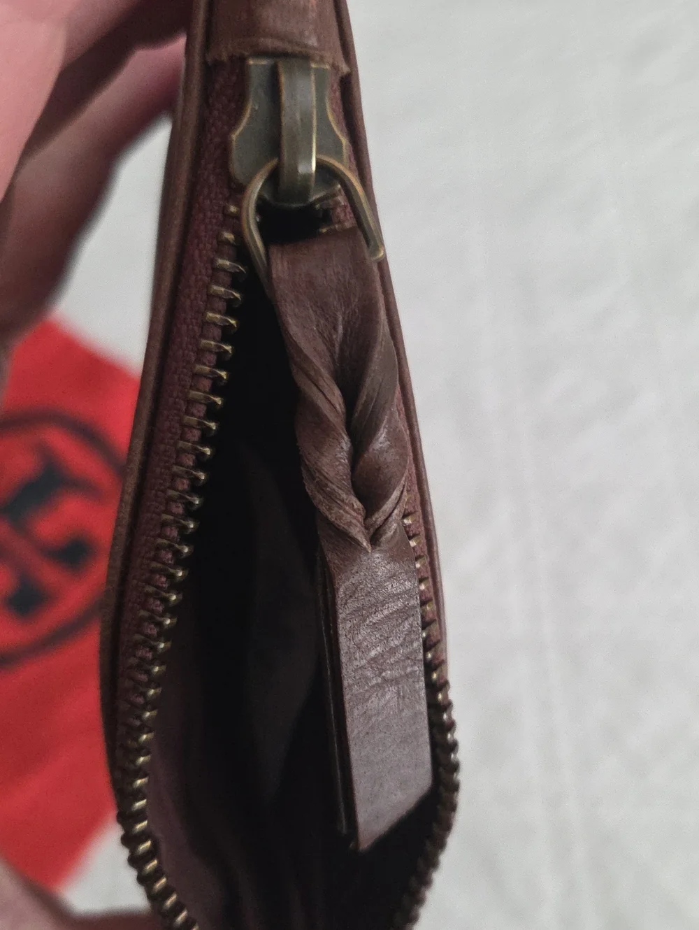Y2K Fat Face England U.K. Leather Company Hearts Card Case
